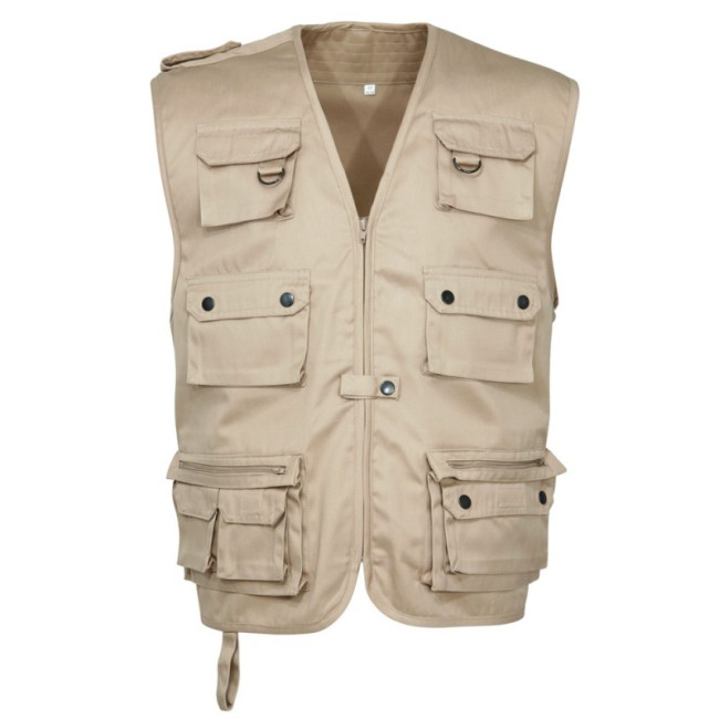 Einfarbige Reporter-Weste Sand - CityGuard