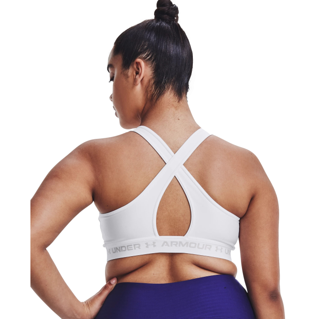 Brassière UA Crossback mid blanc - UNDER ARMOUR