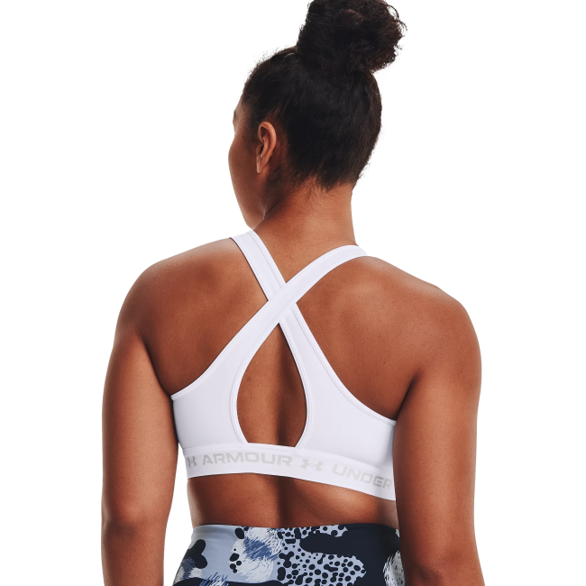 Brassière UA Crossback mid blanc - UNDER ARMOUR