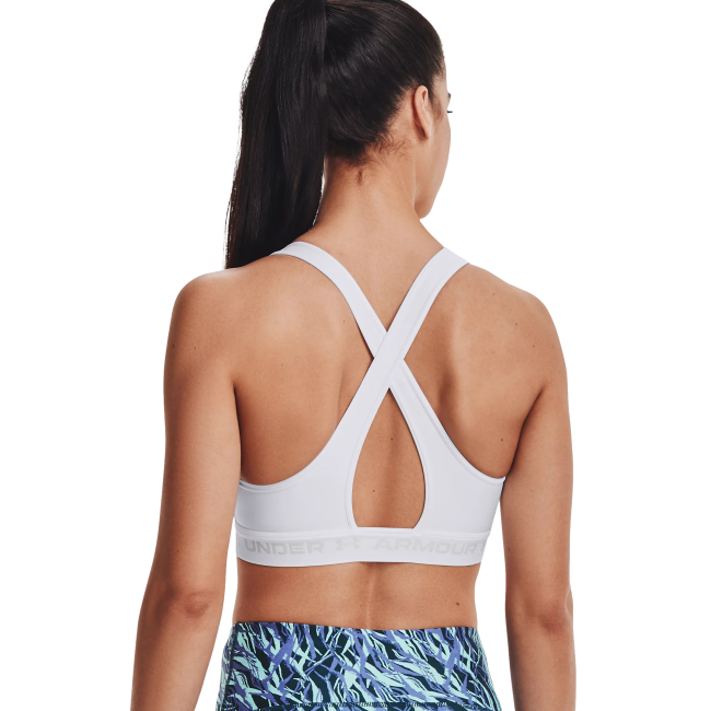 Brassière UA Crossback mid blanc - UNDER ARMOUR