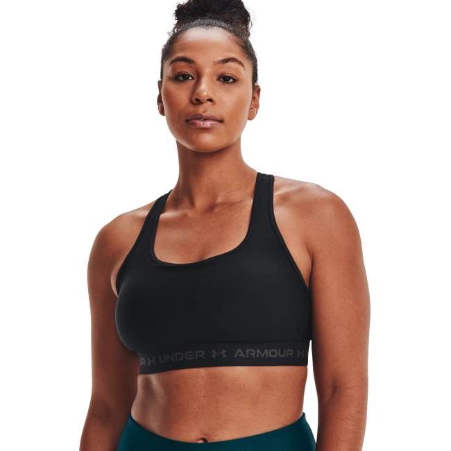 Biustonosz sportowy UA Crossback mid czarny - UNDER ARMOUR