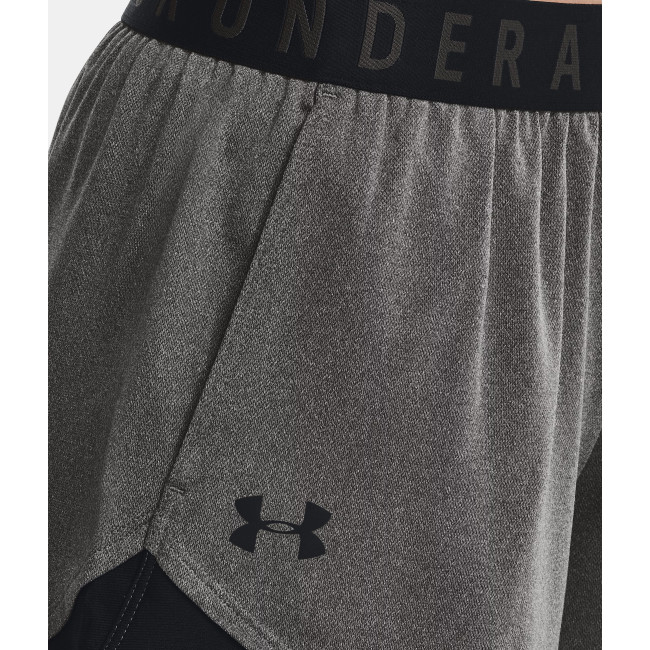 Szorty UA Play Up 3.0 damskie szare węglowe i czarne - Under Armour