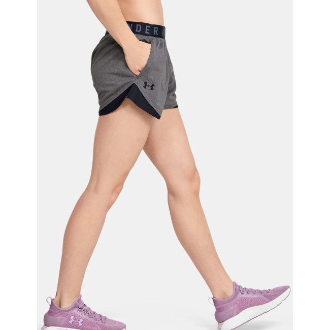 Spodenki UA Play Up 3.0 damskie szare carbon i czarne - Under Armour