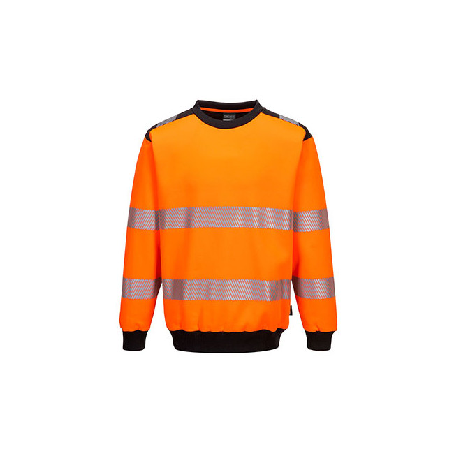 PW3 Rundhals-Sweatshirt Hi-Vis Orange und Schwarz - Portwest