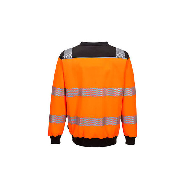 PW3 Rundhals-Sweatshirt Hi-Vis Orange und Schwarz - Portwest