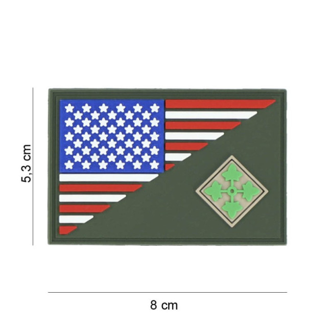 Patch 3D PVC halve vlag 4th Infantry - 101 Inc