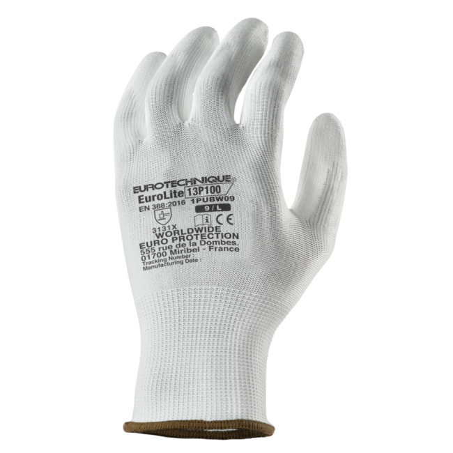 Gants EUROLITE 13P100 Blanc - Coverguard