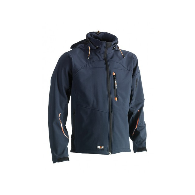 Softshell jas marine met capuchon - HEROCK