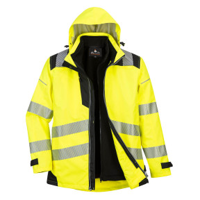 PW3 3-in-1 Warnschutz-Parka Gelb Schwarz - Portwest