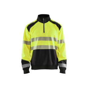 Sweater vrachtwagenchauffeurkraag hoge zichtbaarheid Fluor geel/Zwart - Blaklader