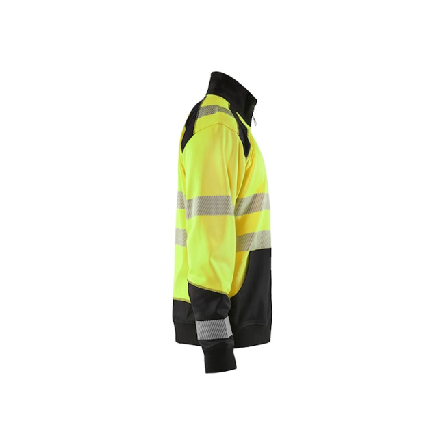 Sweat col camionneur haute-visibilité Jaune fluo/Noir - Blaklader