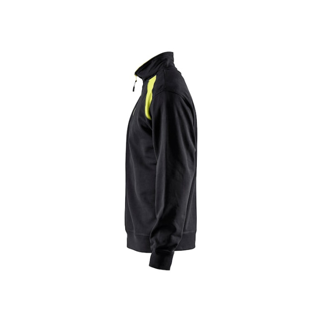 Sweat col camionneur bicolore Noir/Jaune fluo - Blaklader