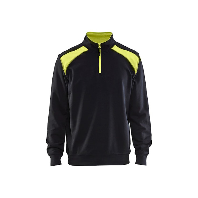 Zweifarbiger Trucker-Sweatshirt Schwarz/Gelb fluoreszierend - Blaklader