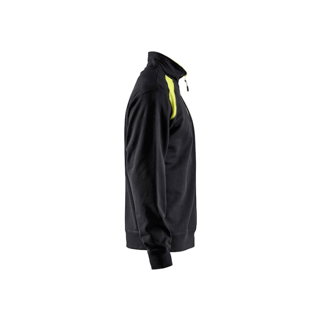 Sweat col camionneur bicolore Noir/Jaune fluo - Blaklader