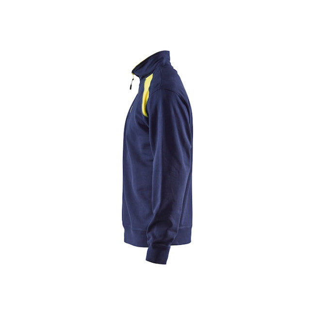 Sweater vrachtwagenchauffeur tweekleurig Marine/Fluorgeel - Blaklader