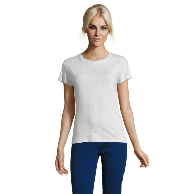 T-SHIRT DAMSKI REGENT WOMEN BIAŁY MELANŻ - SOL'S