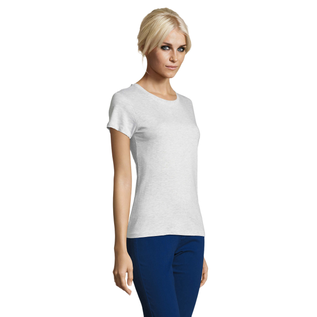 TEE-SHIRT FEMME REGENT WOMEN BLANC CHINÉ - SOL'S