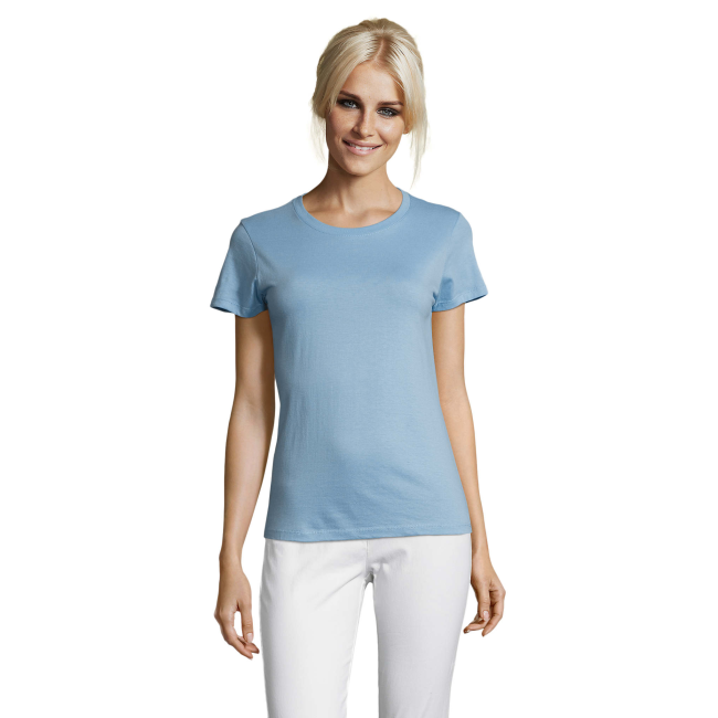 DAMES T-SHIRT REGENT WOMEN HEMELSBLAUW - SOL'S