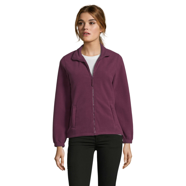 DAMEN MICROFLEECE-JACKE MIT REISSVERSCHLUSS NORTH WOMEN BORDEAUX - SOL'S