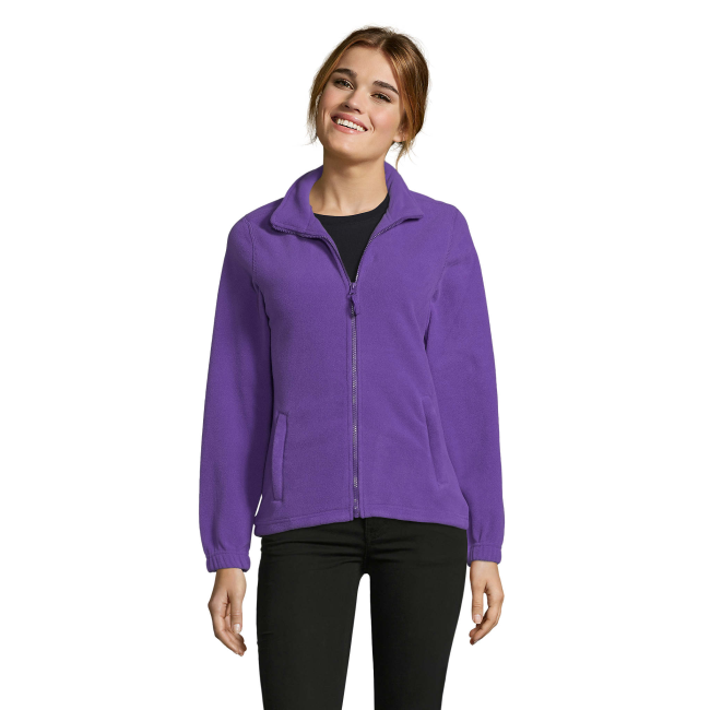 DAMES MICROFLEECE JAS MET RITS NORTH WOMEN DONKERPAARS - SOL'S