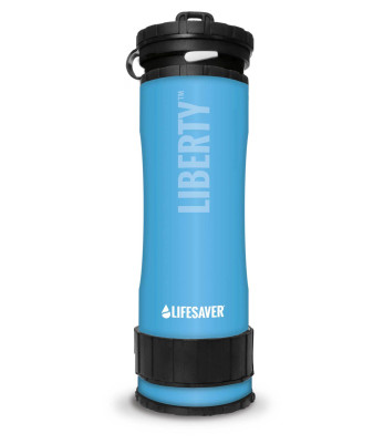 Bouteille Liberty avec purificateur d'eau Bleu - LifeSaver