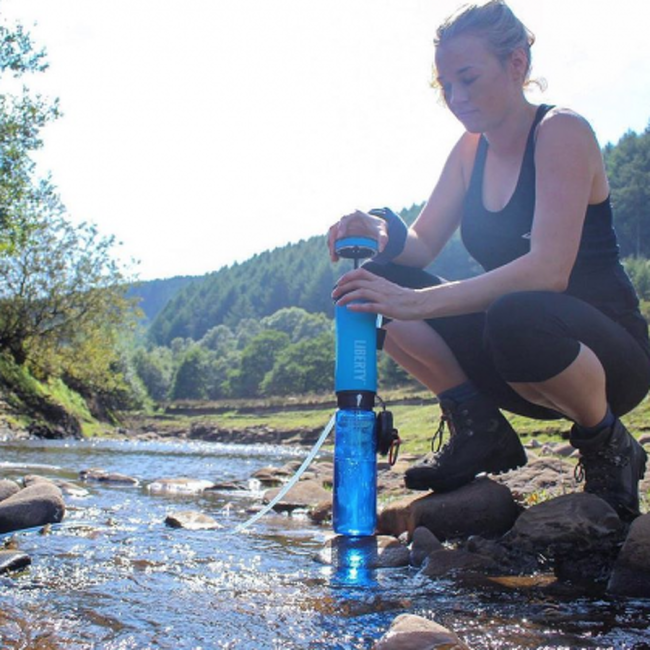 Liberty Flasche mit Wasserfilter Blau - LifeSaver