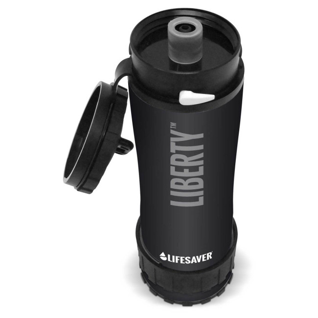 Liberty fles met waterzuiveraar Zwart - LifeSaver
