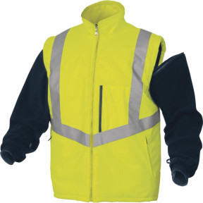 PARKA 4 W 1 WYSOKA WIDOCZNOŚĆ POLIESTER OXFORD POWLEKANY PU Żółty fluorescencyjny/Granatowy - DELTA PLUS