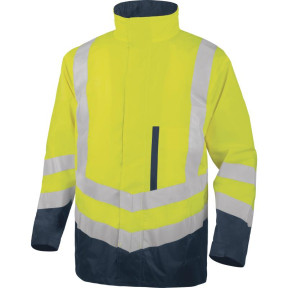 PARKA 4 EN 1 HAUTE VISIBILITÉ POLYESTER OXFORD ENDUIT PU Jaune fluo/Bleu marine - DELTA PLUS