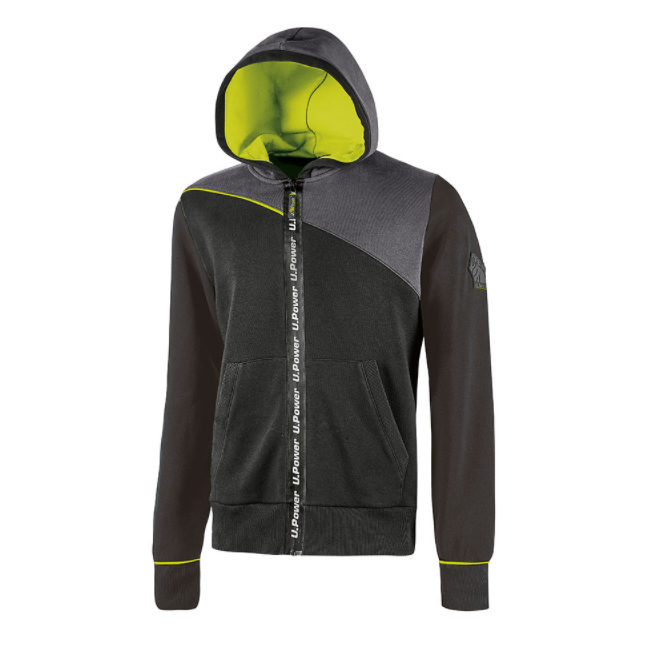 Jupiter zwarte hoodie met rits - U Power