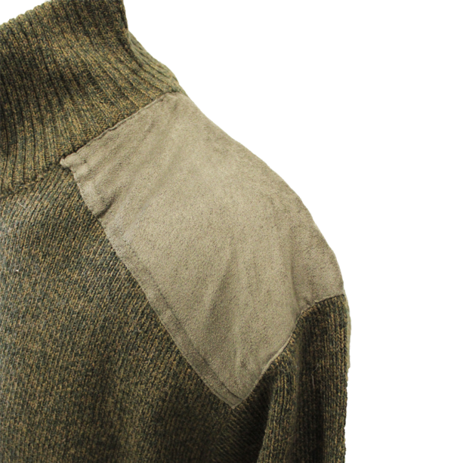 Pull Chasse brodé col camionneur Kaki - Percussion