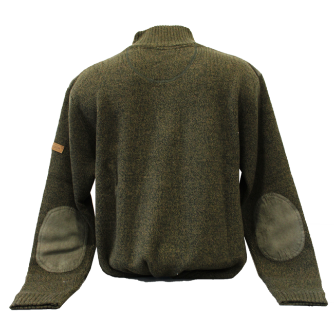 Bestickter Jagdpullover mit Truckerkragen Khaki - Percussion