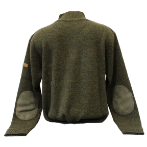 Pull Chasse brodé col camionneur Kaki - Percussion