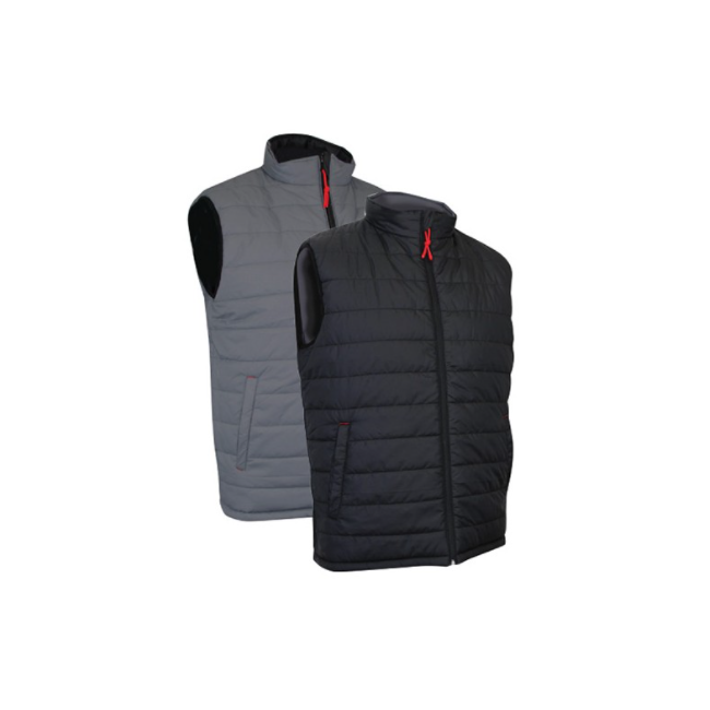 blouson matelassé - sans manche - réversible rebel gris-noir - lma