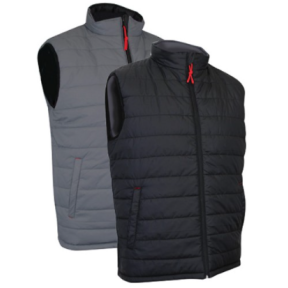 blouson matelassé - sans manche - réversible rebel gris-noir - lma