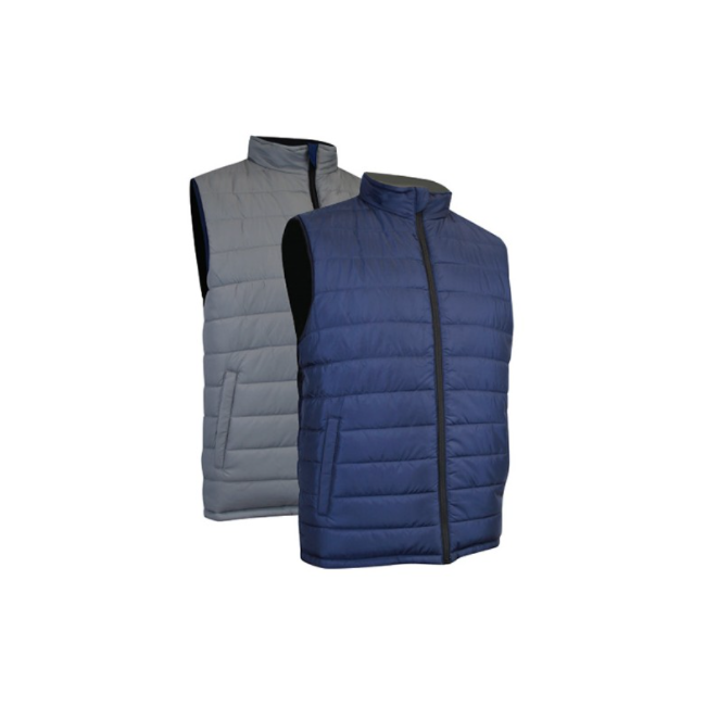 blouson matelassé - sans manche - réversible revolte marine/gris - lma