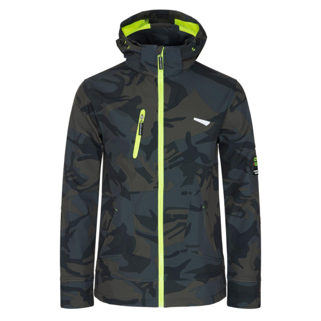 Veste softshell Borel woodland et jaune fluo - North Ways