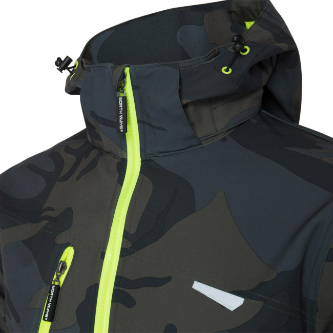 Veste softshell Borel woodland et jaune fluo - North Ways