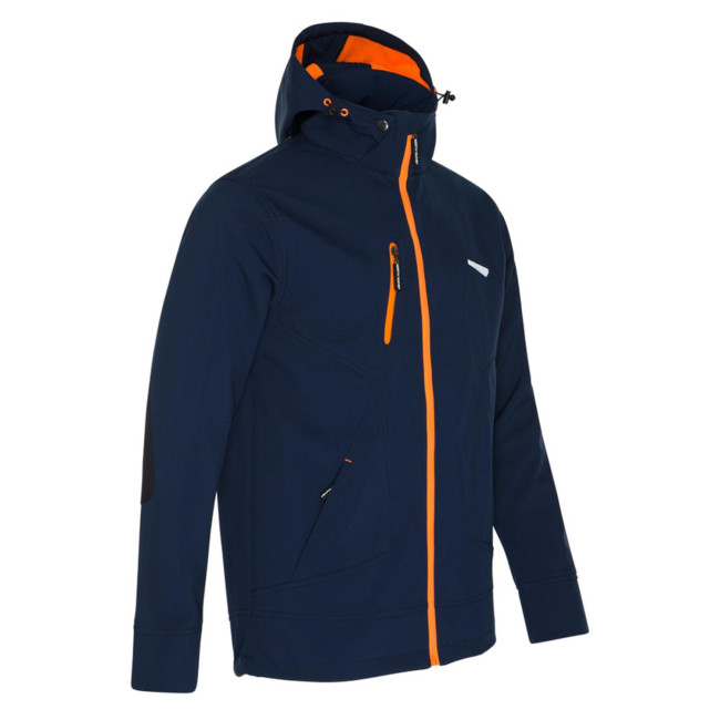 Softshell-Jacke Borel Marine und Neon Orange - North Ways