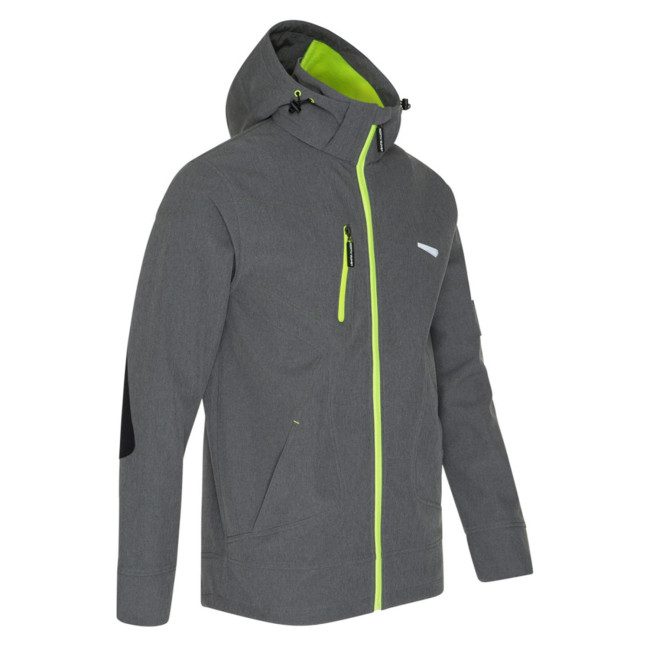 Veste softshell Borel gris chiné et jaune fluo - North Ways