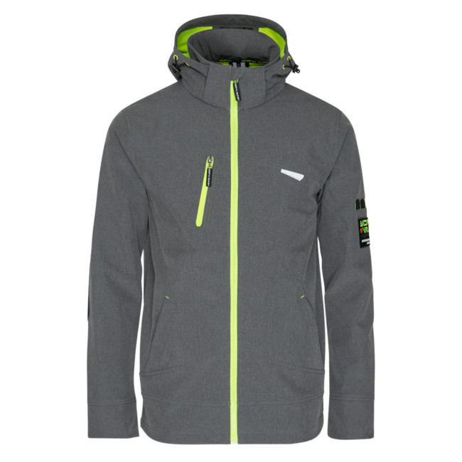Softshell vest Borel grijs gemêleerd en geel fluo - North Ways
