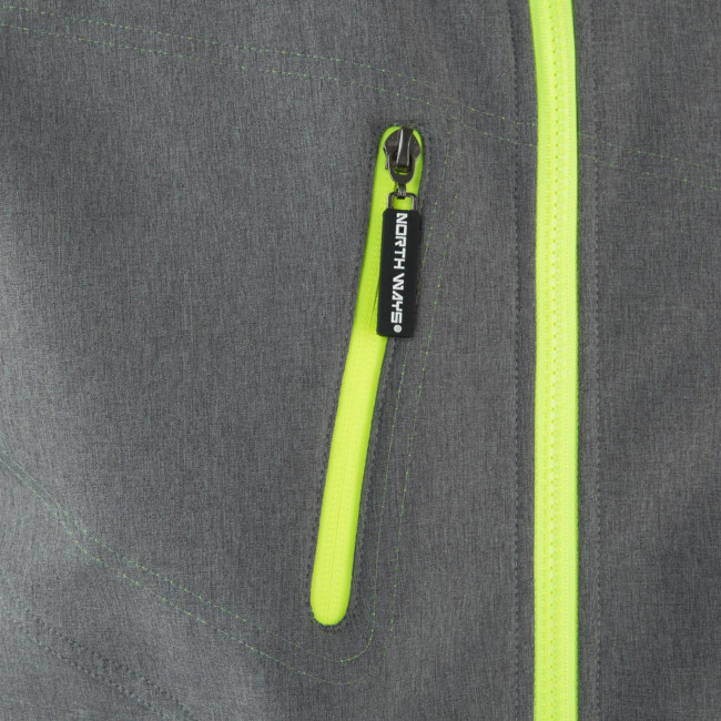 Softshell vest Borel grijs gemêleerd en geel fluo - North Ways