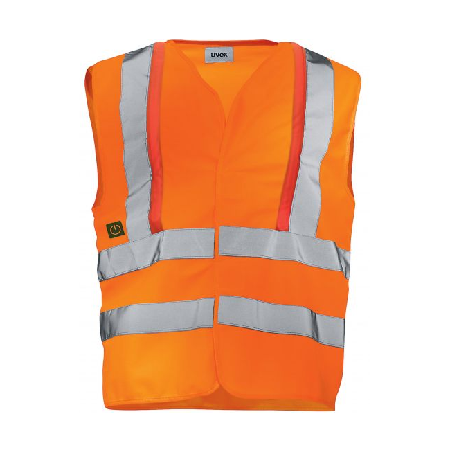 Gilet orange haute visibilité avec interrupteur uvex protection active flash - Uvex Safety
