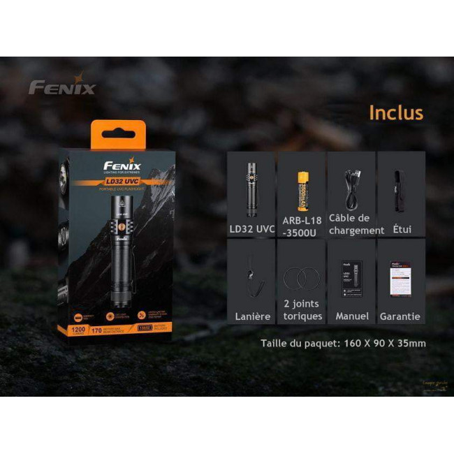 Desinfektionslampe LD32 UVC 1200 Lumen - Fenix
