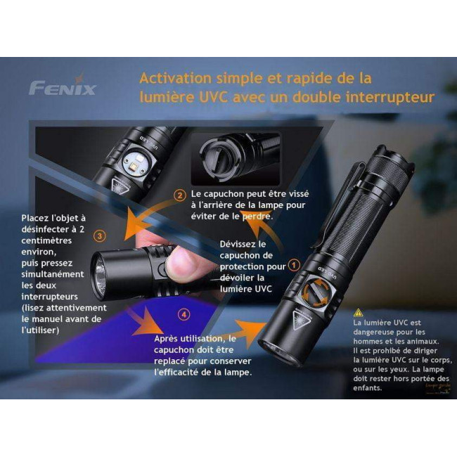 Desinfektionslampe LD32 UVC 1200 Lumen - Fenix