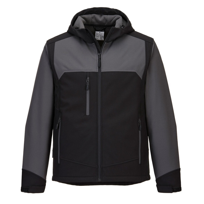 Softshell à capuche KX3 Noir/Gris - Portwest