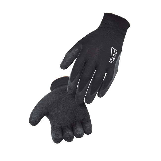 Polyester handschoenen latex coating crêpe afwerking gauge 13 zwart - Singer Safety