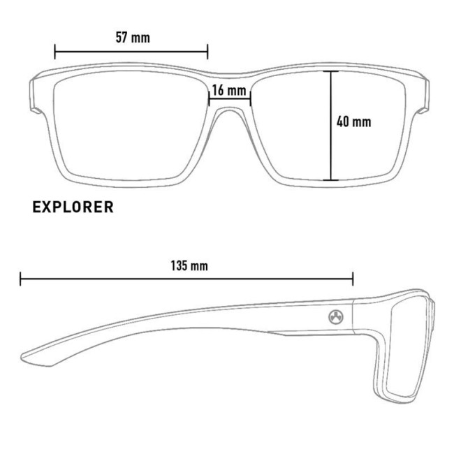 Explorer Sonnenbrille Schwarz mit roten polarisierten Gläsern - Magpul