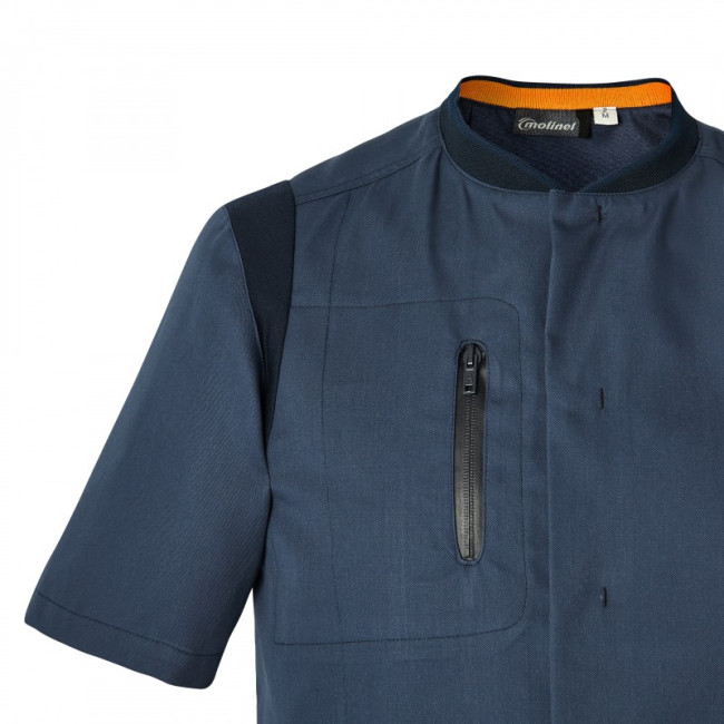 Kurzarm-Jacke Chill Herren marineblau gewaschen - Molinel