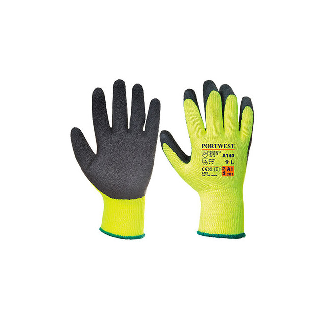Gants thermiques enduits latex Jaune/Noir - Portwest